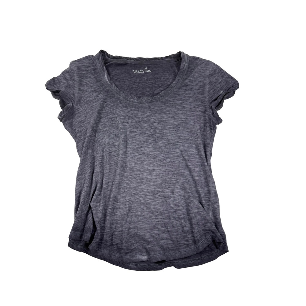 Anthropologie Pilcro Charcoal Grey Slub Knit Scoop Neck Short Sleeve Tee XS